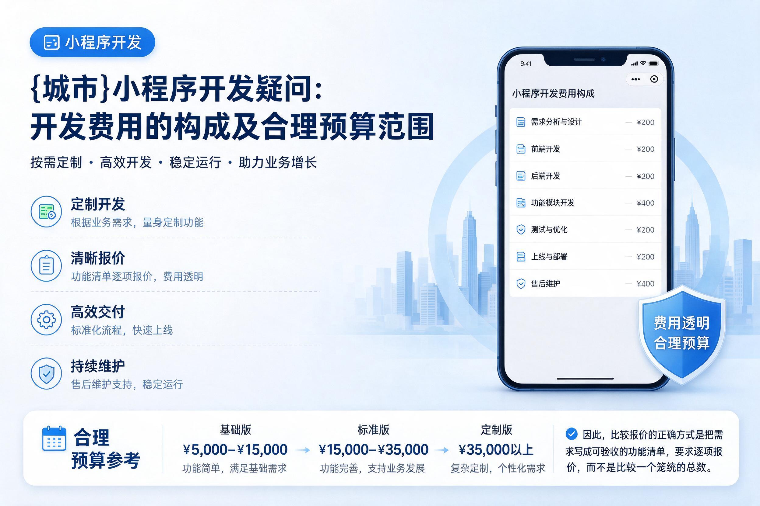 定日小程序开发疑问：开发费用的构成及合理预算范围